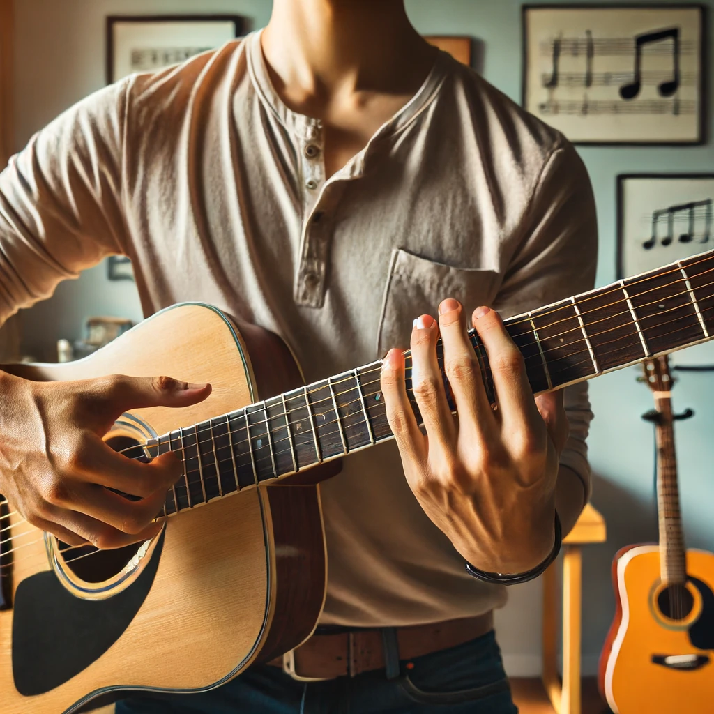 how to hold a guitar