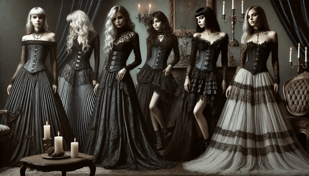 gothic skirt outfits