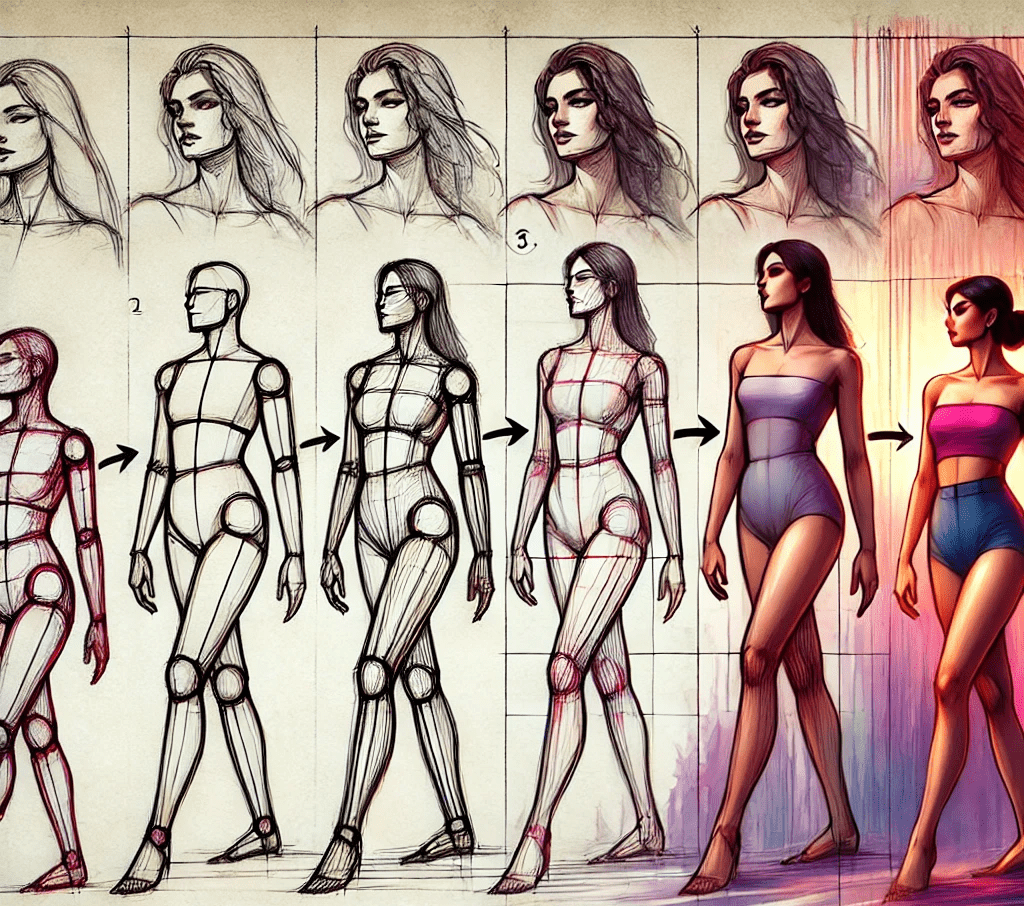 female drawing base poses