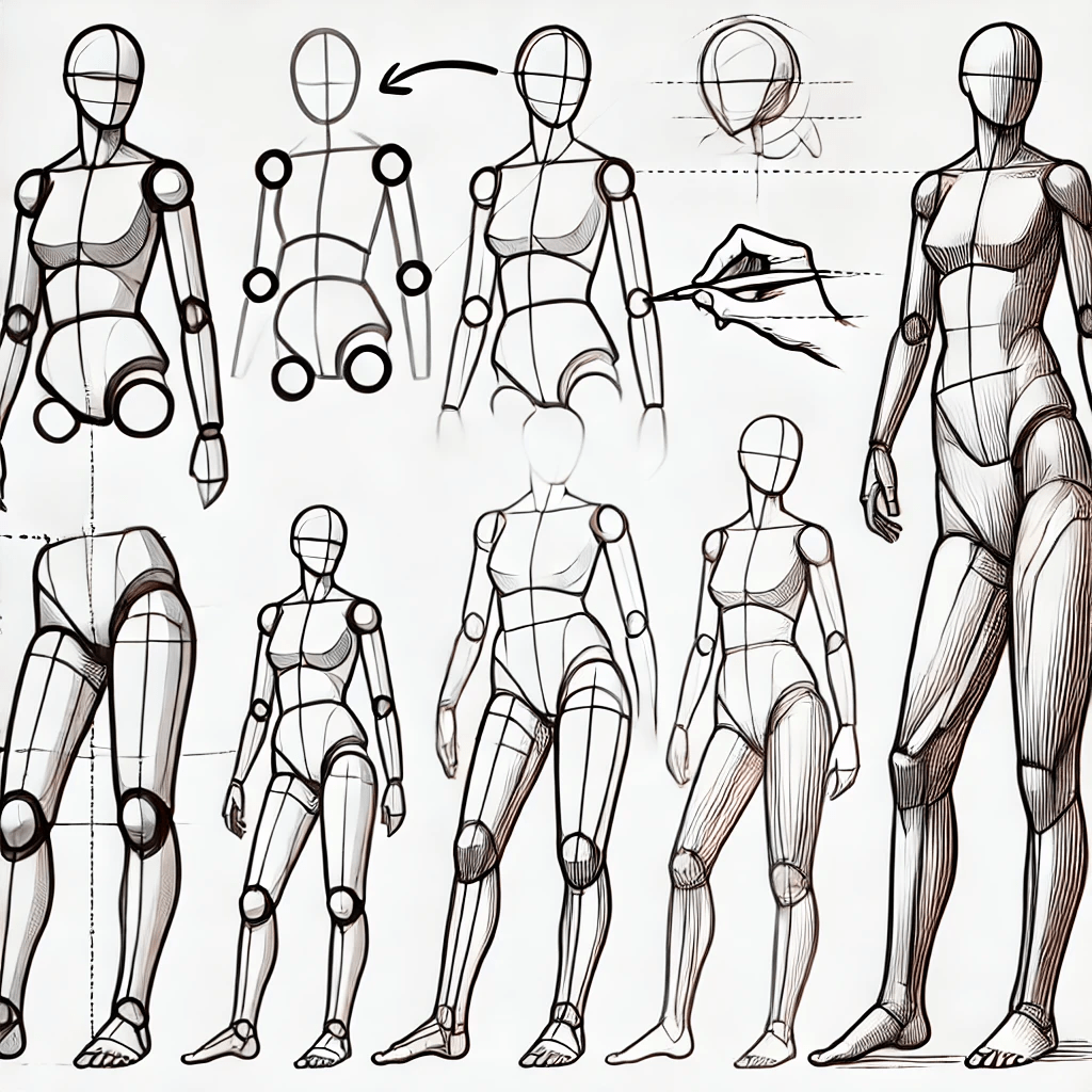 female drawing base poses