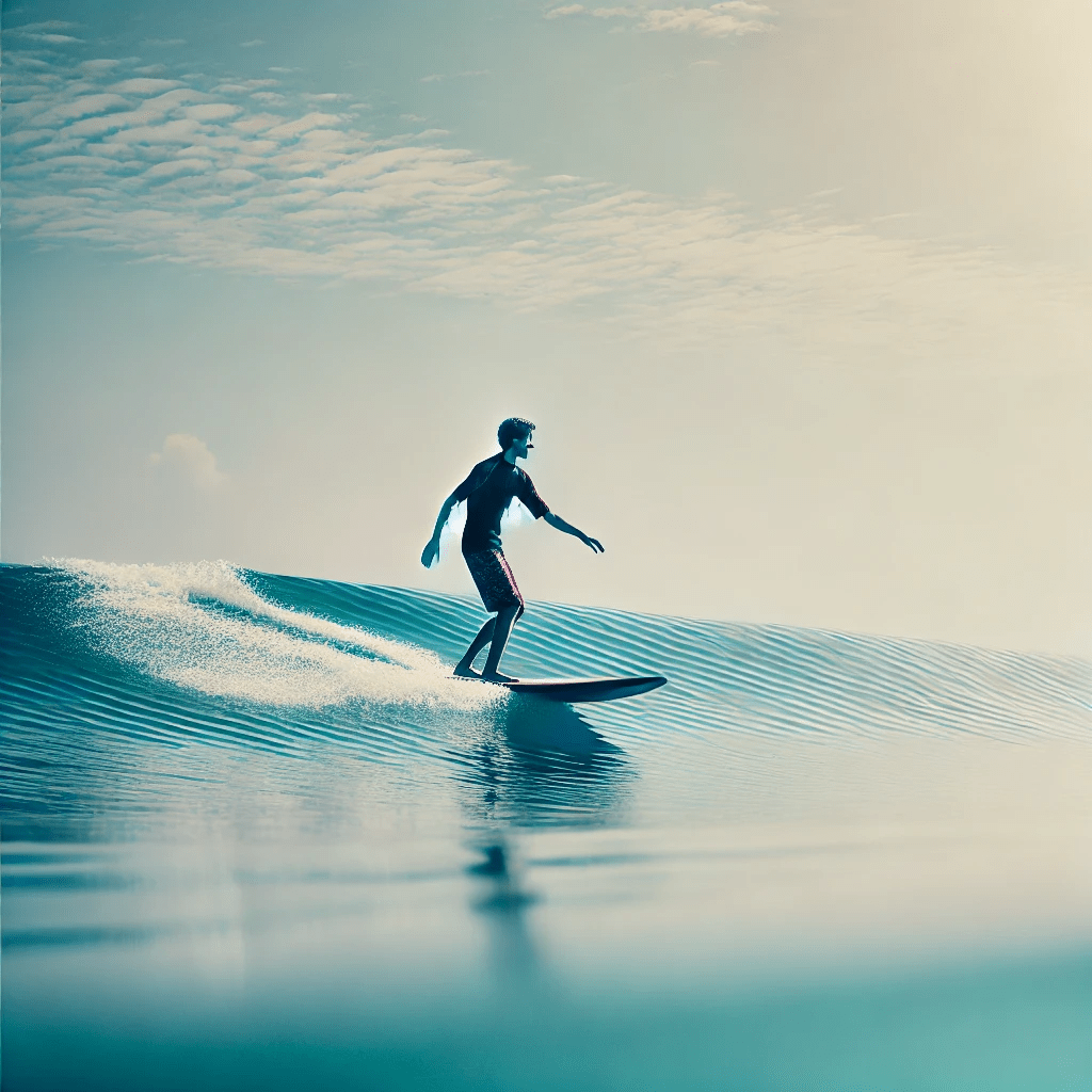 beginner longboard surfing