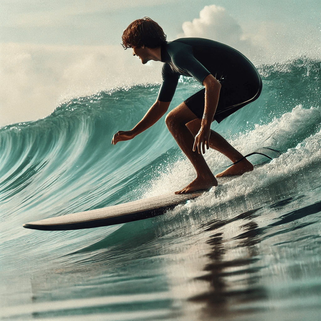 beginner longboard surfing