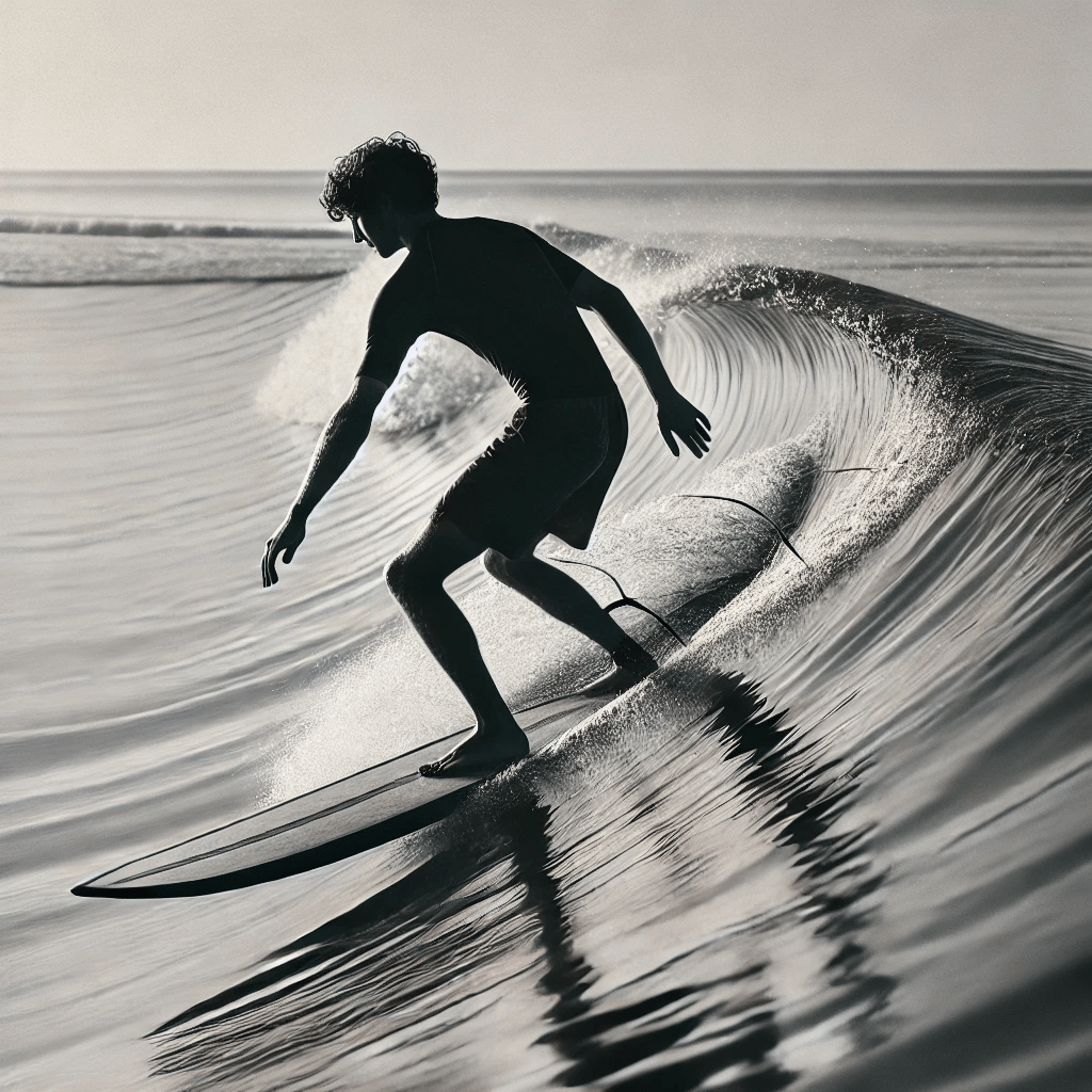 beginner longboard surfing