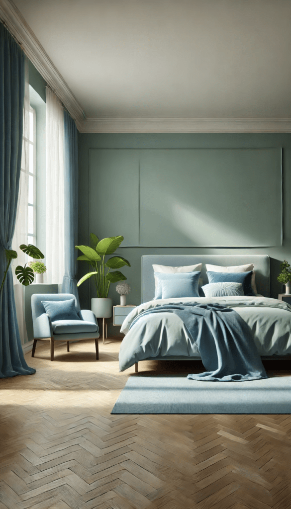 7 cozy sage and blue color schemes