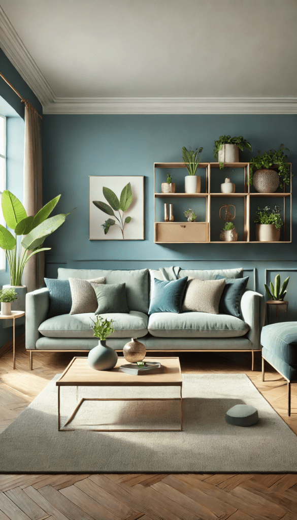 7 cozy sage and blue color schemes