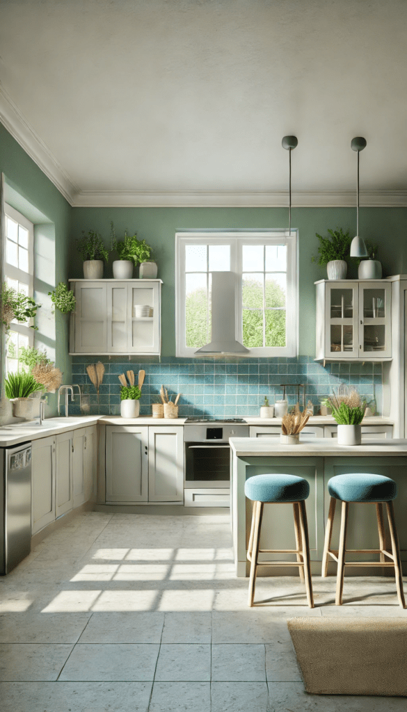 7 cozy sage and blue color schemes