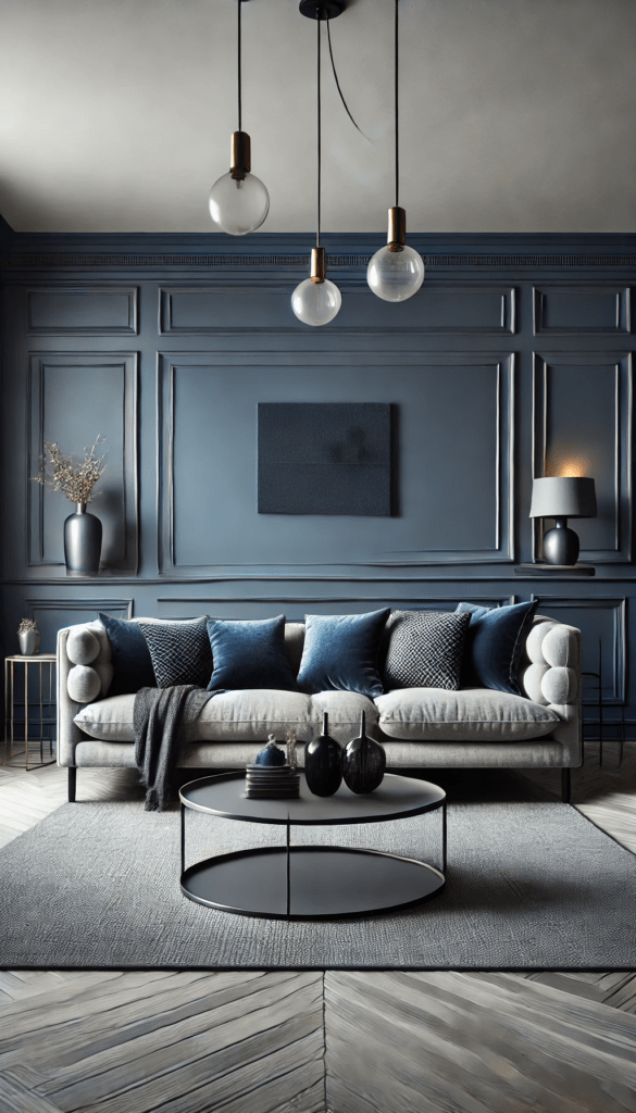 3 navy blue living room color combinations