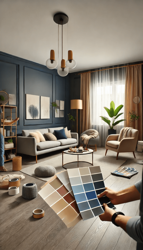 3 navy blue living room color combinations