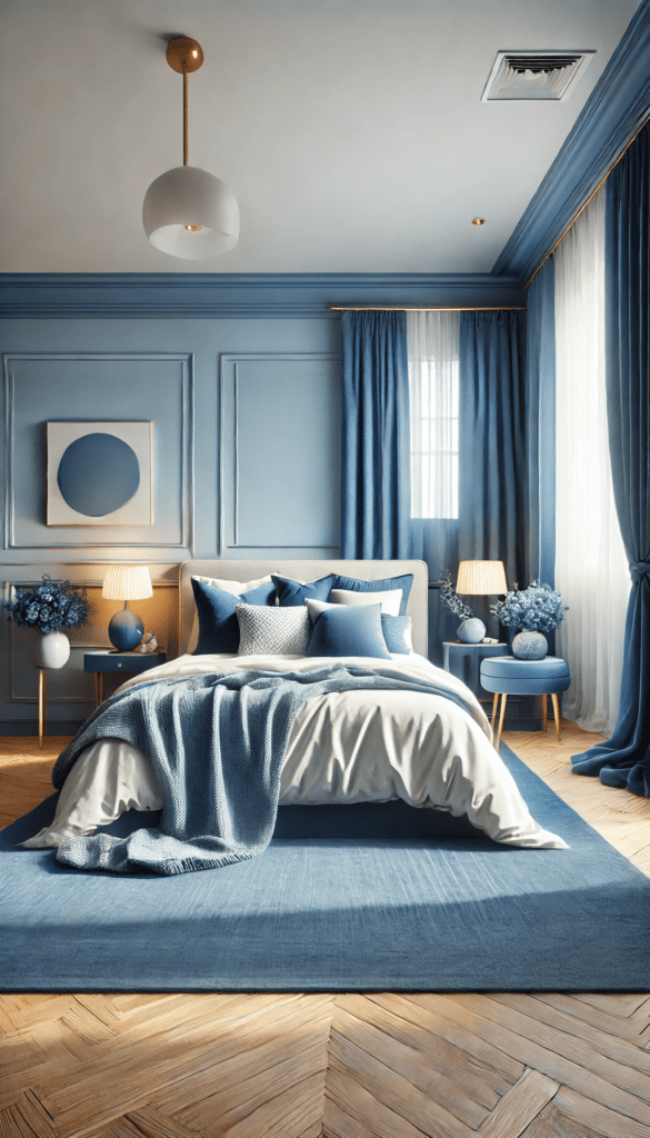 5 blue monochrome bedroom themes