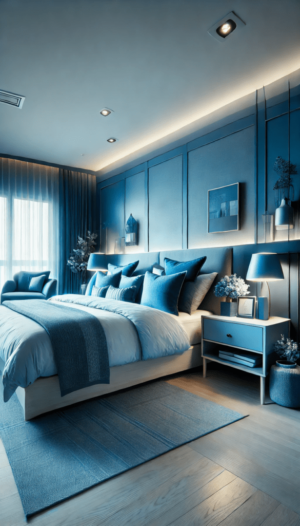 5 blue monochrome bedroom themes