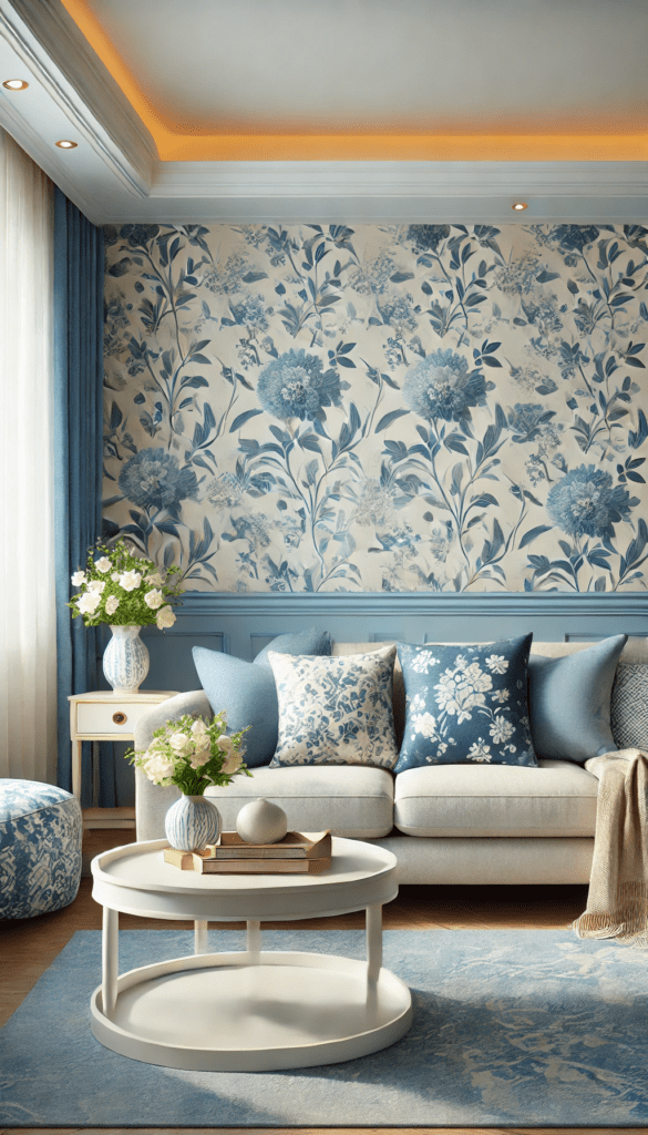 7 beautiful blue floral wallpaper styles