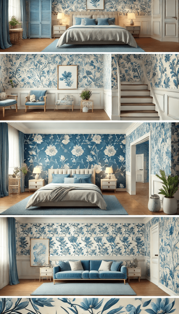 7 beautiful blue floral wallpaper styles