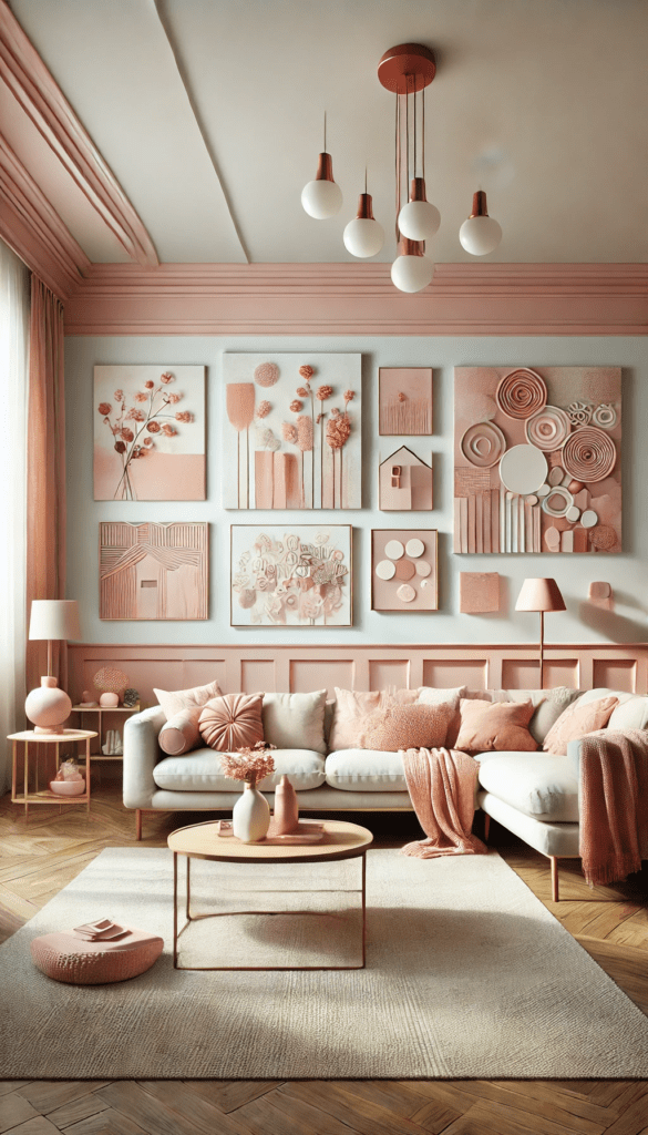 5 DIY blush pink wall art ideas