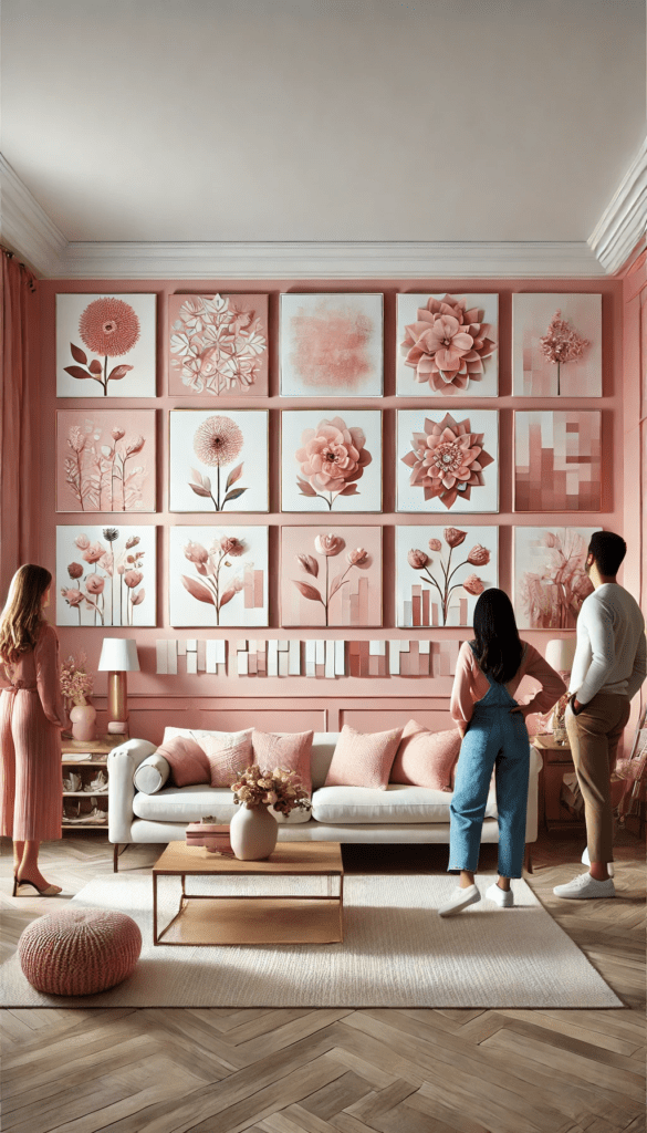 5 DIY blush pink wall art ideas